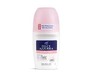 Felce Azzurra - Deodorante Roll On Comfort con Latte Idratante, Formula IdraTalc, Efficacia 48 Ore, Non Macchia - 50 ml