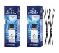 Felce Azzurra Diffusore Ambiente a Bastoncini, Fragranza Classico Original, Formato 120 ml (2 Unità) + Ricambio 10 Bastoncini Per Diffusori Neri