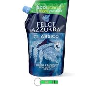 Felce Azzurra Sapone Liquido Classico Ricarica 24×500ml - Eco-Refill - 83% Plastica - Sapone delicato per le mani con profumo di culto dall'Italia + Portachiavi Beni Culinari