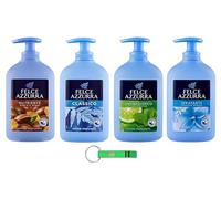 Felce Azzurra Sapone Liquido Kit Test 4 x 300 ml - 4 diverse fragranze - Ideale per mani e viso + Portachiavi Beni Culinari
