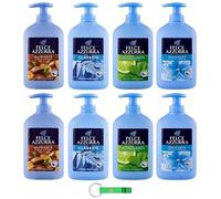 Felce Azzurra Sapone Liquido Kit Test 8 x 300 ml - 4 diverse fragranze - Ideale per mani e viso + Portachiavi Beni Culinari