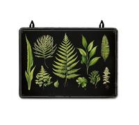 Felce copertura superiore per fornello elettrico, foglie organiche naturali, in gomma verde primavera, antiscivolo, copertura superiore in vetro per cucina, cabina, cucina, decorazione, 71 x 50 cm