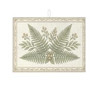 Felce scolapiatti per bancone della cucina, verde oliva, vintage, assorbente, scolapiatti in microfibra, 45,7 x 61 cm