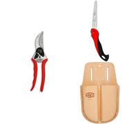 FELCO 2 Forbici da Potatura Professionali Bypass 25 mm per Mano Destra con Sega Pieghevole FELCO 600 per Lavori di Giardinaggio