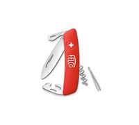 FELCO 503 Coltello svizzero (9 funzioni, lama di 75 mm, include cacciavite a taglio, cavatappi, pinzette, apribottiglie, apriscatole, blocco della lama), rosso