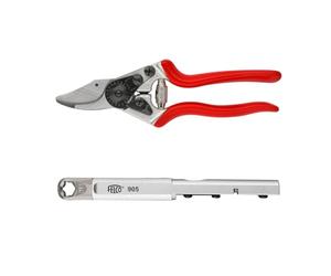 FELCO 6 Forbici da Potatura Professionali Compatte Bypass 20 mm per Mano Destra con Affilatore Multifunzionale FELCO 905