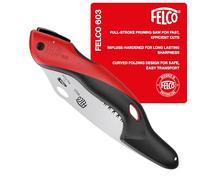 FELCO 603 sega pieghevole per la cura degli alberi, lama curva 200 mm | Lama curva 200 mm e impugnatura soft touch, efficiente per potatura e arboricoltura. Swiss Made.