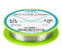 Felder ISO-Core Clear Sn100Ni+ Stagno per saldatura Bobina Sn99,25Cu0,7Ni0,05