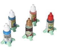 Feldherr 5 Supporti per flaconi di Vernice compatibili con Vallejo, Army Painter e Altri - Supporto per flaconi contagocce - Sicuro, Senza ribaltamento, Colore:Mint 100% Recycling