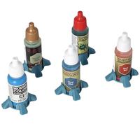 Feldherr 5 Supporti per flaconi di Vernice compatibili con Vallejo, Army Painter e Altri - Supporto per flaconi contagocce - Sicuro, Senza ribaltamento, Colore:Blueberry 100% Recycling