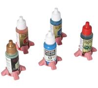 Feldherr 5 Supporti per flaconi di Vernice compatibili con Vallejo, Army Painter e Altri - Supporto per flaconi contagocce - Sicuro, Senza ribaltamento, Colore:rosé 100% Recycling
