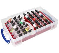 Feldherr Paint Racks Set per Bottiglie di Vernice (25 mm Ø) - Include 4l Really Useful Box per 49 Bottiglie - Compatibile con Vallejo, Army Painter - Custodia e Trasporto, Colore:Cherry Red