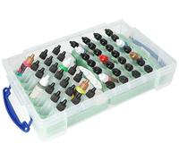 Feldherr Paint Racks Set per Bottiglie di Vernice (25 mm Ø) - Include 4l Really Useful Box per 49 Bottiglie - Compatibile con Vallejo, Army Painter - Custodia e Trasporto, Colore:Mint 100% Recycling