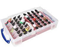 Feldherr Paint Racks Set per Bottiglie di Vernice (25 mm Ø) - Include 4l Really Useful Box per 49 Bottiglie - Compatibile con Vallejo, Army Painter - Custodia e Trasporto, Colore:rosé 100% Recycling