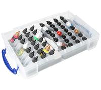 Feldherr Paint Racks Set per Bottiglie di Vernice (25 mm Ø) - Include 4l Really Useful Box per 49 Bottiglie - Compatibile con Vallejo, Army Painter - Custodia e Trasporto, Colore:Grey