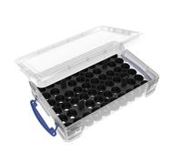 Feldherr Set di portavetrine per Vernici Compatibile con scatole 4l Really Useful Boxes - 56 barattoli di Vernice Citadel (18 ml / 24 ml), Colore:Black, Really Useful Boxes:Box 4 l Included