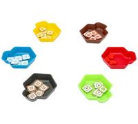 Feldherr Shell Set Compatibile con Dorfromantik - 6 vaschette Multicolore per segnalini sul Tavolo da Gioco - Include Scatola per riporre Le pedine