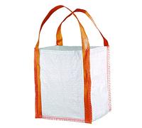Feldtmann Mini borsa da giardino in polipropilene con 2 passanti, capacità 300 kg, 40 x 40 x 45 cm, colore bianco