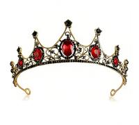 FeLeA Corona Tiara Rosso Regina Strass di Cristallo Nuziale Barocca per Donna, Ragazze, Sposa, Principessa - 13x11x5cm, XAOY0050C