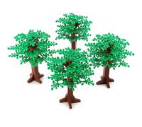 Feleph Set di 4 mattoncini da costruzione classici e accessori, multicolore, altezza 17 cm, grande foresta botanica, giardino, piante, giocattolo per bambini (verde)
