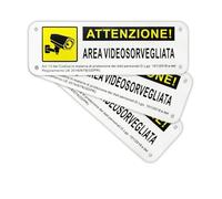 Felexdo 3 Cartelli area Videosorvegliata, 15x5cm Segnaletica Videosorveglianza in Alluminio Riflettente, Impermeabile e Resistente ai Raggi UV Adatti per negozio e proprietà privata