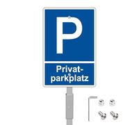 Felexdo Cartello di parcheggio privato, 30 x 20 cm, in alluminio, con palo, per parcheggio privato, divieto di parcheggio, resistente ai raggi UV, impermeabile, facile da installare