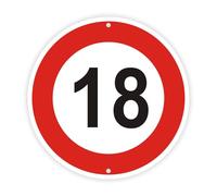 Felexdo Velocità massima: 18 km, Ø 30 cm, segnale stradale in alluminio, riflettente, resistente alle intemperie, facile installazione per esterni