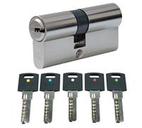 FELGNER Doppio cilindro XCOLOR | Cilindro di chiusura cilindro profilo serratura di sicurezza per porta di casa e porta d'appartamento | incluso 5 chiavi con punto colorato | 45/45 mm