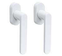 FELGNER Set di 2 maniglie per finestra Sevilla, colore bianco, classico manico in alluminio con anima in zinco + viti nascoste + rosetta ovale, facile montaggio, pomello girevole resistente alla
