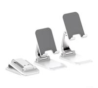 Felicafie Supporto pieghevole portatile per telefono e tablet, angolo regolabile di rotazione a 360°, staffa da scrivania con base (bianco)