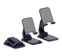 Felicafie Supporto pieghevole portatile per telefono e tablet, rotazione a 360 gradi, staffa da scrivania con base (nero)