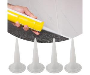 Felicafie Ugello in plastica per colla strutturale e sigillante morbido, bocca applicatore di ricambio, 2 pezzi, bianco, per strumenti di riparazione edilizia domestica (4 pezzi)