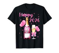 Felice 2026 Saluti A Un Nuovo Anno 2026 Champagne Coquette Bow Maglietta