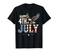 Felice 4 luglio bandiera americana patriottica USA aquila calva Maglietta