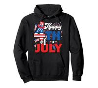 Felice 4 luglio Patriottico Bandiera Americana Indipendenza Giorno Felpa con Cappuccio