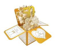 Felice 50 anni di anniversario di matrimonio pop-up biglietto di auguri per lui, grande regalo 3D 50 anni insieme per moglie, migliore idea regalo sposata per lui e voi coppie