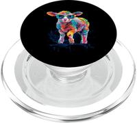 Felice agnello pasquale pecora come opera d'arte colorata con occhiali da sole PopSockets PopGrip per MagSafe