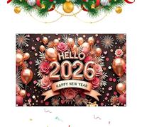 Felice Anno Nuovo 2026 - Banner Di Capodanno | Sfondo In Tessuto, Installazione Senza Problemi, Caratteristica Celebrativa Memorabile, Forniture Per Feste In Tessuto Per Le Vacanze, Fabbricazione Di L
