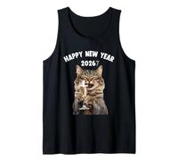 Felice Anno Nuovo 2026 Divertente 67 Gatto Ridere Champagne 20267 Canotta
