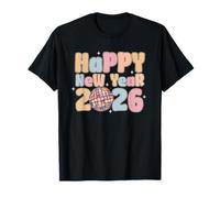 Felice Anno Nuovo 2026 Filato Uncinetto Disco Ball Strat Design Maglietta