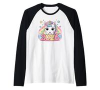 Felice Anno Nuovo 2026 Unicorn Lovers Magical Vibes Maglia con Maniche Raglan