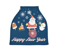 Felice Anno Nuovo Babbo Natale Passeggino Tettoia Copri Seggiolino Copertura Infermieristica Auto per Bambini per L'Allattamento Al Seno Morbido Traspirante Elastica Tettuccio