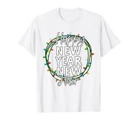 Felice Anno Nuovo, Capelli Nuovi, Idea Natalizia per Le Maglietta, Uomo, Bianco, 6XL