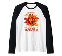 Felice Anno Nuovo Cinese 2025 Anno del Serpente Maglia con Maniche Raglan