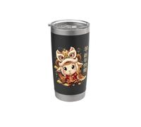 Felice anno nuovo della capra 2027 Cute Lion Dance Bicchiere termico in acciaio inox doppia parete
