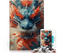 Felice anno nuovo drago Puzzle da 1000 pezzi per adulti Aiuta il cervello ad allenare i giocattoli che creano dipendenza per coltivare la pazienza Opera d'arte 38x26cm