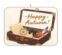 Felice Autunno Viaggio Riutilizzabile Piatto Stuoia di asciugatura 18x24 Rettangolo Grande controsoffitto Tappetino di asciugatura Piatto Decorativo Decorazione della