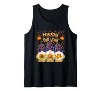 Felice Autunno Y'All Autunno Foglie Halloween Strega Gnomi Canotta