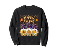 Felice Autunno Y'All Autunno Foglie Halloween Strega Gnomi Felpa
