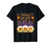 Felice Autunno Y'All Autunno Foglie Halloween Strega Gnomi Maglietta